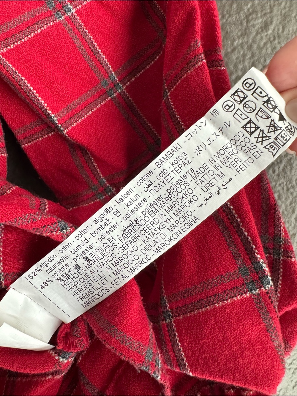 Zara Red Plaid Ruffle-Shoulder Button Dress - Picture 5 of 5